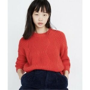 Madewell Women's Everett Rib-Play
Pullover Sweater Red Small Style AF526